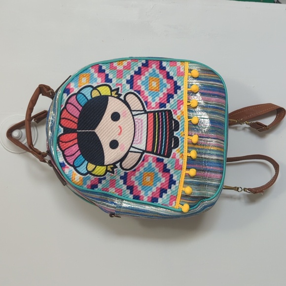Colorful Patterned Backpack with Cartoon Design - Picture 1 of 4